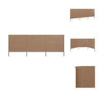 vidaXL Tissu brise-vent 3 pièces 400 x 160 cm Taupe - Parasols & Ecrans solaires