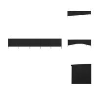 vidaXL Tissu brise-vent 5 pièces 600 x 120 cm Noir - Parasols & Ecrans solaires
