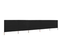 vidaXL Tissu brise-vent 5 pièces 600 x 160 cm noir