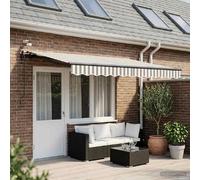 vidaXL Tissu de auvent Gris clair et blanc 400 × 350 cm Polyester
