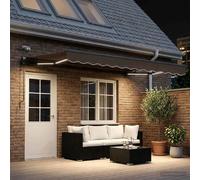 vidaXL, store enroulable taupe, 600 x 300 cm, polyester