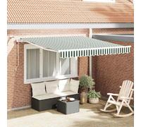 vidaXL Toile de store verte et blanche 350 x 250 cm en polyester