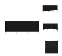 vidaXL Tissu de protection contre le vent en 3 parties 400 x 120 cm Noir - Parasols & Ecrans solaires