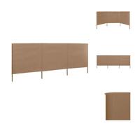 vidaXL Tissu de protection contre le vent en 3 parties 400 x 120 cm Taupe - Parasols & Protection solaire