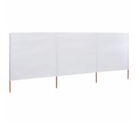 vidaXL Tissu de protection contre le vent en 3 parties 400 x 160 cm blanc sable
