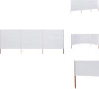 vidaXL Tissu de protection contre le vent en 3 parties 400 x 160 cm Blanc sable - Parasols et ombrelles