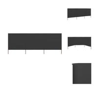 vidaXL Tissu de protection contre le vent en 3 parties 400 x 80 cm Anthracite - Parasols & Protection solaire