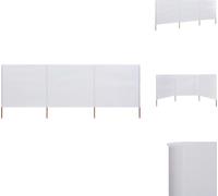 vidaXL Tissu de protection contre le vent en 3 parties 400 x 80 cm Blanc sable - Parasols et ombrelles