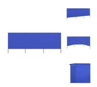 vidaXL Tissu de protection contre le vent en 3 parties 400 x 80 cm bleu azur - Parasols & Protection solaire