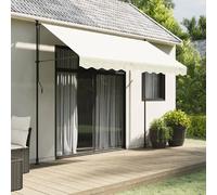 vidaXL Tissu de remplacement cantonnière d'auvent - Rayure Crème 3 m