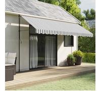 vidaXL Tissu de remplacement pour cantonnière d’auvent - Anthracite et blanc