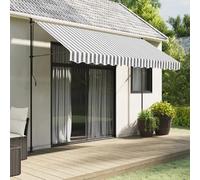 vidaXL Tissu de remplacement de cantonnière d’auvent anthracite blanc, dessus de store de remplacement, parasol de patio, auvent de jardin