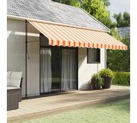 vidaXL Tissu de remplacement de cantonnière d’auvent jaune orange 4,5m