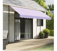 vidaXL Tissu de remplacement de cantonnière d’auvent rayure bleu blanc 367745