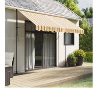 vidaXL Tissu de remplacement de cantonnière d’auvent rayure jaune gris 367810