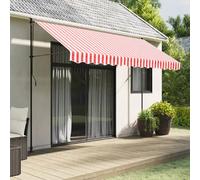 vidaXL Tissu de remplacement de cantonnière d’auvent rouge blanc 3,5 m