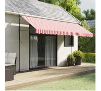 vidaXL Tissu de remplacement de cantonnière d’auvent rouge blanc 4,5 m, dessus de store de remplacement, parasol de patio,, auvent de jardin 367801 G