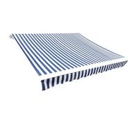 vidaXL Toit d'auvent 4x3 m toile canvas bleu et blanc 141011
