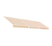 vidaXL Tissu de remplacement pour auvent Rayé multicolore 4,5x3,5 m polyester orange et bleu