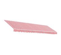 vidaXL Toile de store – Rouge et blanc rayé – 5x3 m
