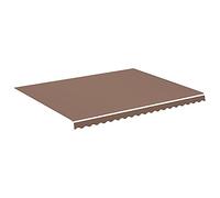 vidaXL Tissu de Remplacement pour Auvent Toile d'Auvent Tissu de Rechange pour Store Banne de Jardin Patio Terrasse Extérieur Marron 4,5x3,5 m
