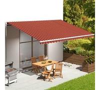 vidaXL Toile de store orange et marron 6x3,5 m