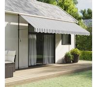 vidaXL Tissu de remplacement pour cantonnière d’auvent - Anthracite et blanc