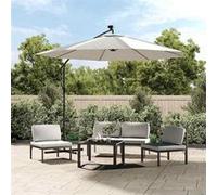Vidaxl Tissu De Remplacement Pour Parasol Déporté Blanc Sable 300 Cm