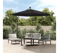 Vidaxl Tissu De Remplacement Pour Parasol Déporté Noir 350 Cm