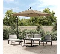 vidaXL Tissu de remplacement pour parasol déporté Taupe 350 cm