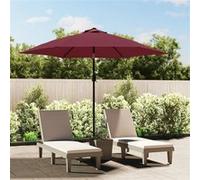 vidaXL Tissu de Remplacement pour Parasol d'Extérieur Tissu de Rechange de Parasol de Jardin Anti-UV Anti-décoloration Bordeaux 300 cm Rouge G