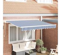 vidaXL Tissu de remplacement pour store bleu et blanc 3 x 2 m en polyester