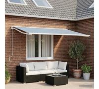 vidaXL Tissu de remplacement pour store bleu et blanc 600 x 300 cm en polyester