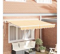 vidaXL Tissu de remplacement pour store, jaune et blanc, 3,5 x 2 m, polyester