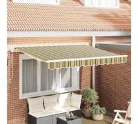 vidaXL Tissu de remplacement pour store vert et jaune 3 x 2,5 m en polyester