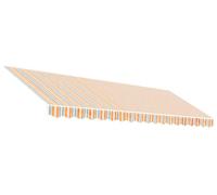 vidaXL Tissu de remplacement pour auvent Rayé multicolore 4,5x3,5 m polyester orange et bleu