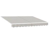vidaXL Tissu de remplacement pour store, gris clair et blanc, 5 x 3,5 m, polyester