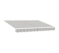 vidaXL Tissu de remplacement pour store, gris clair et blanc, 5 x 3 m, polyester