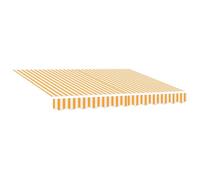 vidaXL Tissu de remplacement pour store, polyester, jaune et blanc, 3,5 x 2 m