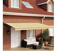 vidaXL Tissu de remplacement pour store, jaune et blanc, 500 x 300 cm, polyester