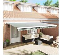 vidaXL Tissu de remplacement pour store vert et blanc 5 x 3 m en polyester