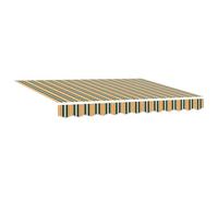 vidaXL Tissu de remplacement pour store vert et jaune 3 x 2,5 m en polyester