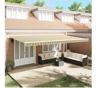 vidaXL Tissu de remplacement pour store vert et jaune 6 x 3 m en polyester