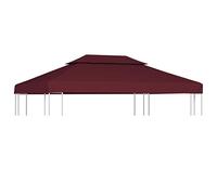vidaXL Toile de Toit de belvédère 2 Niveaux 310 g/m² 4x3 m Bordeaux
