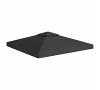 vidaXL Toile de Toit de Belvédère 2 Niveaux Auvent de Remplacement Toile de Toit de Chapiteau Dessus de Belvédère 310 g/m² 3x3 m Noir