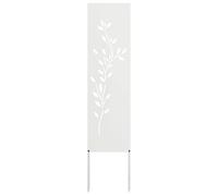 vidaXL Toile pare-vue jardin Floral Blanc 32 x 140 cm