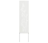 vidaXL Toile pare-vue jardin Floral Blanc 32 x 140 cm