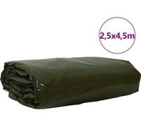 vidaXL, toile plane, 650 g/m², vert olive, 2,5 x 4,5 m, avec revêtement PVC