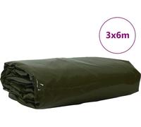 vidaXL, toile plane, 650 g/m², vert olive, 3 x 6 mètres, avec revêtement PVC