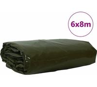 vidaXL, toile plane, 650 g/m², vert olive, 6 x 8 mètres, avec revêtement PVC